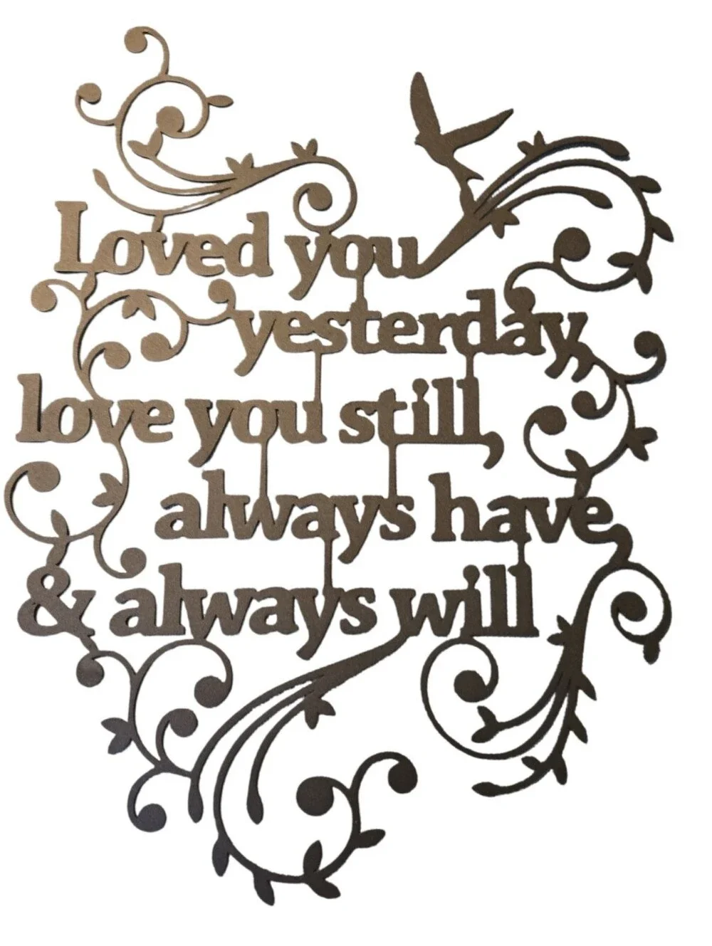 Romantic Script Wall Art - Black Metal 